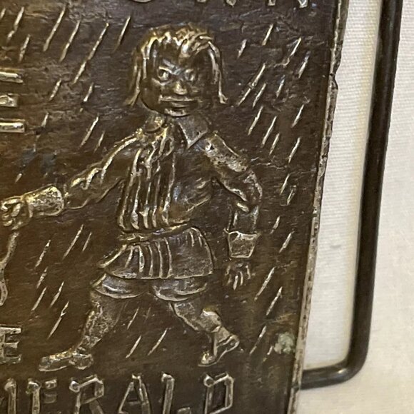 Buster Brown and Tige in the New York Herald Bronze Belt Buckle Vintage Brass - Picture 6 of 8